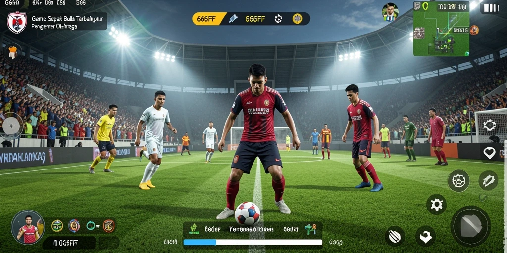 Tampilan gameplay menakjubkan dari 666FF dengan aksi sepak bola seru.